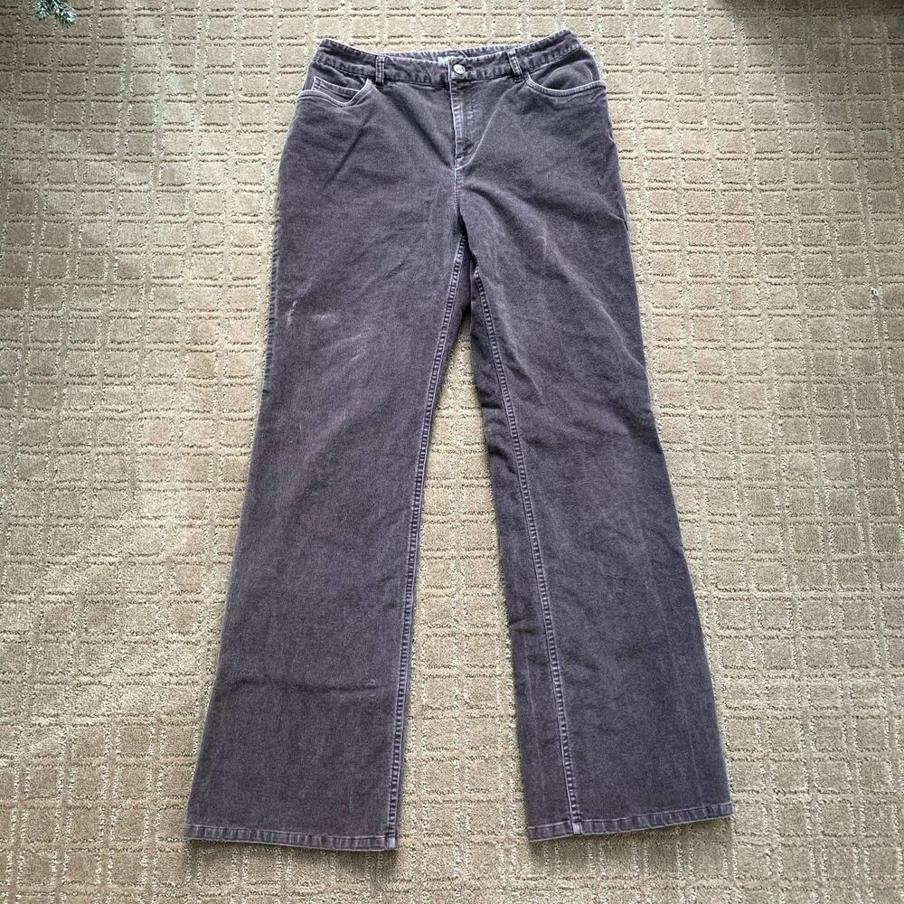 J. Jill Corduroy Pants Women's 8 Boot Cut Mid Rise Stretch Gray Casual Relaxed